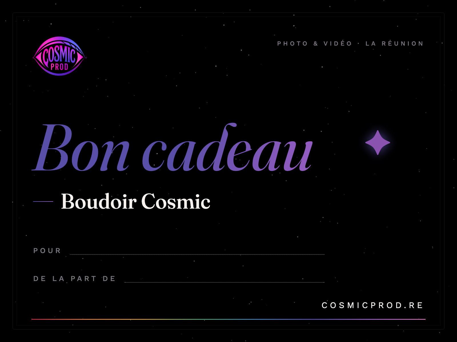Bon cadeau Boudoir Cosmic – Cosmic Prod