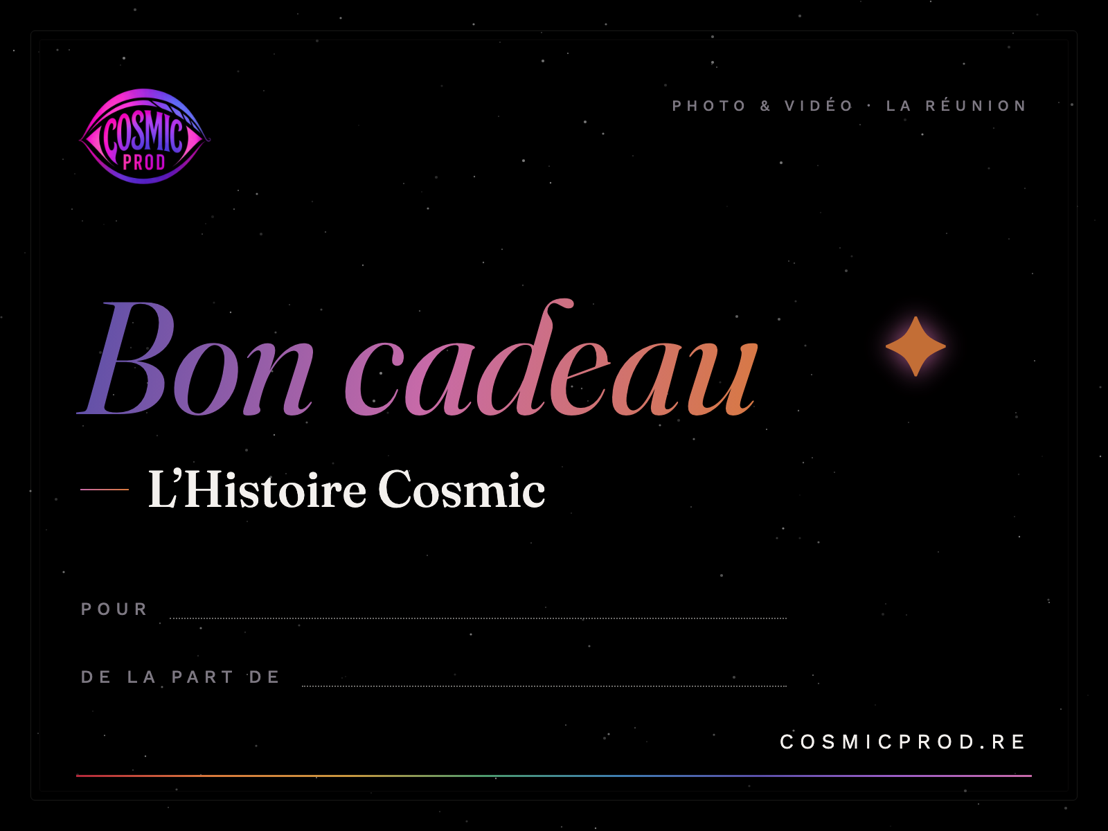 Bon cadeau L’Histoire Cosmic – Cosmic Prod